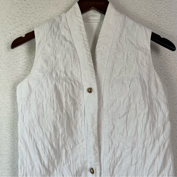 Gabar New York Vintage white vest women’s S or XS long line floral textured vest - Picture 2 of 16
